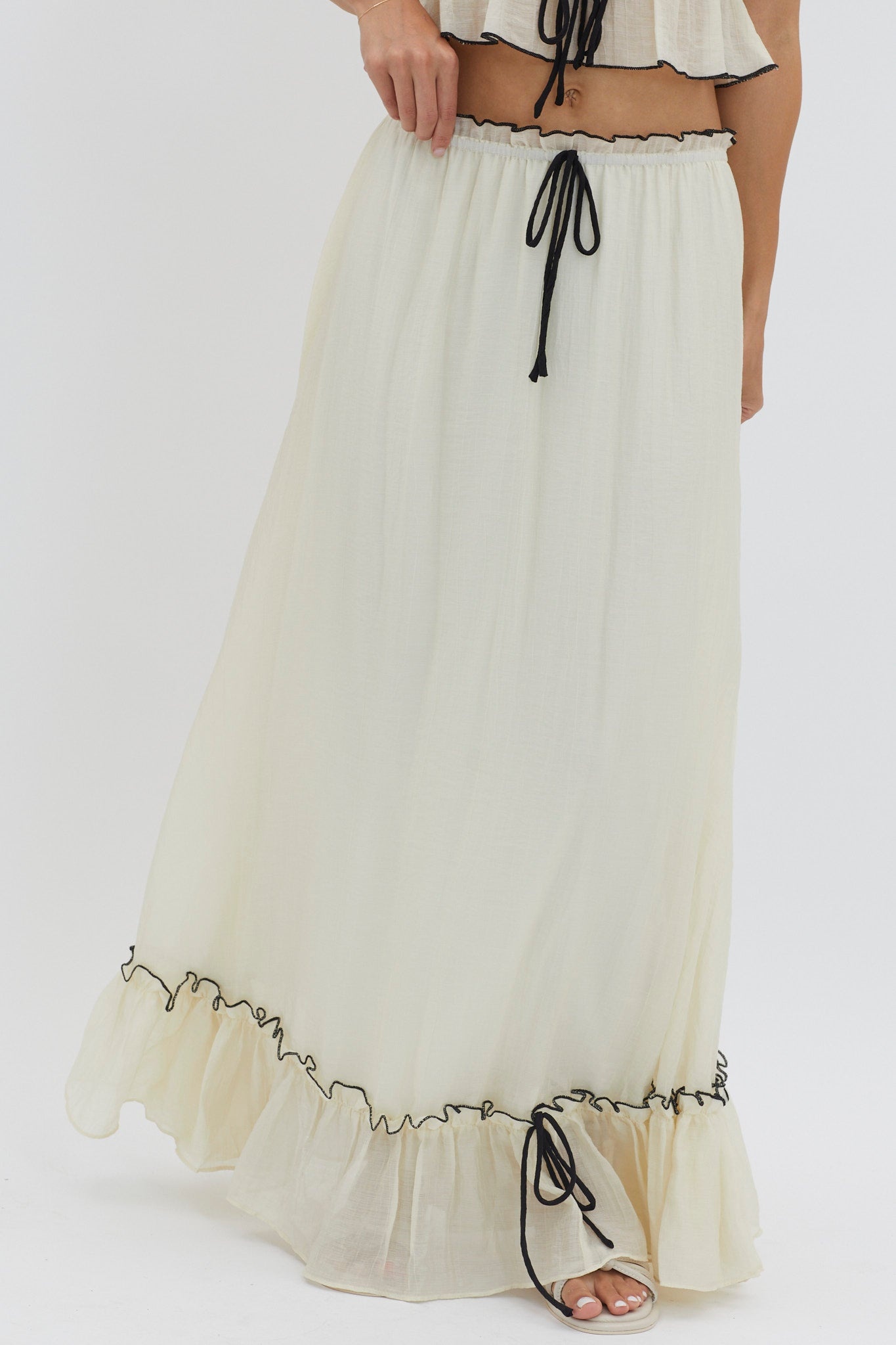 Cynthia Bow Detail Ruched Skirt Set