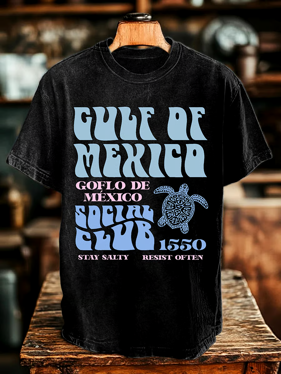 ?Buy 3 get 12% off丨Men's Gulf Of Mexico Printed Round Neck T-Shirt