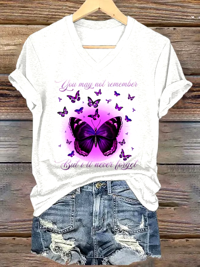 ?Buy 3 get 12% off丨Women's You May Not Remember, But I Will Never Forget Printed Short-Sleeved T-Shirt