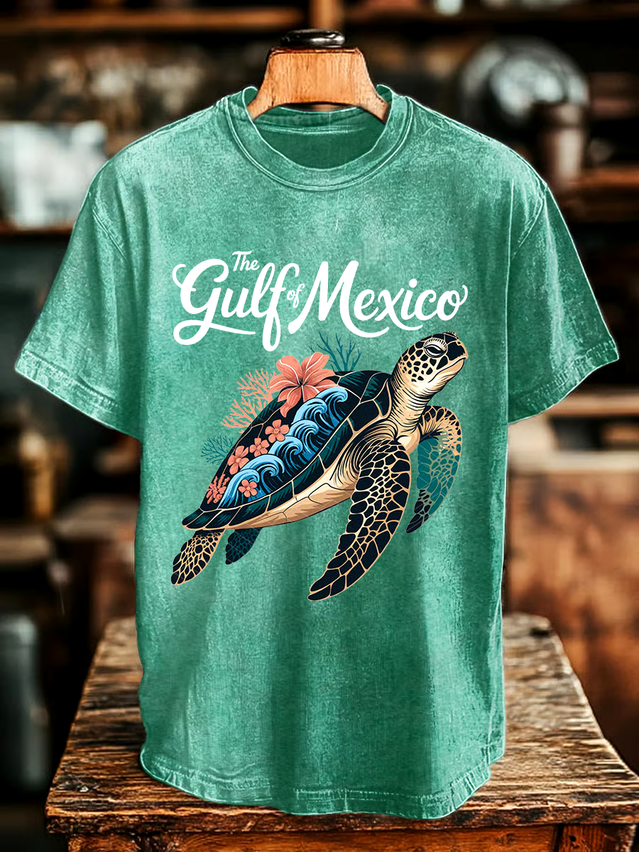 ?Buy 3 get 12% off丨Men's Gulf Of Mexico Printed Round Neck T-Shirt