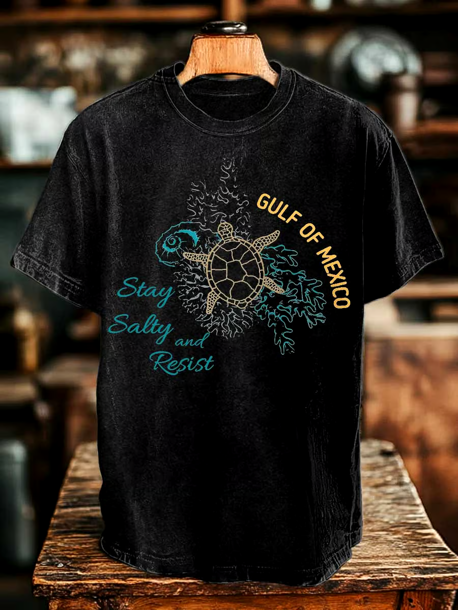 ?Buy 3 get 12% off丨Men's Gulf Of Mexico Printed Round Neck T-Shirt