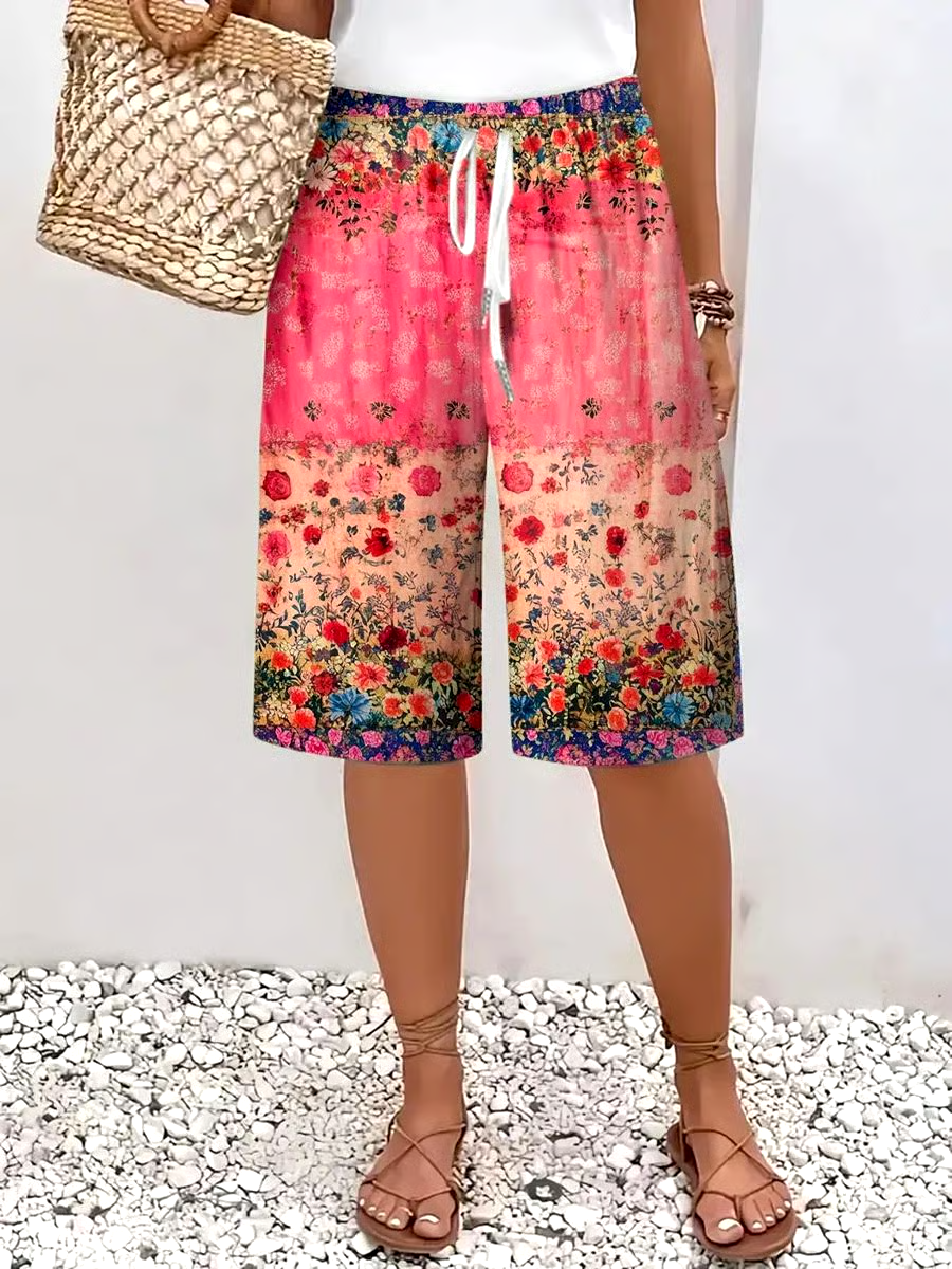 ?Buy 3 get 12% off丨Women's Casual Vintage Floral Print Cotton and Linen Pants