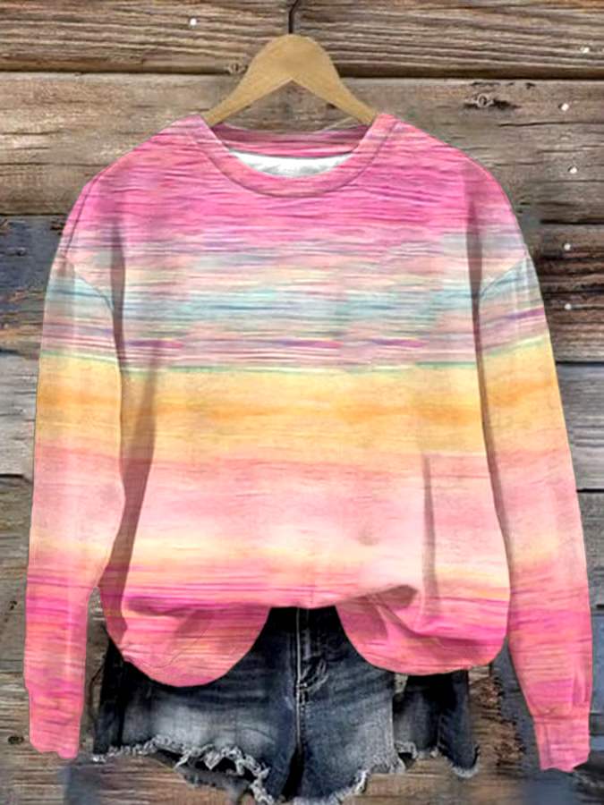 ?Buy 3 get 12% off丨Women's Breast Cancer Awareness Print Long Sleeve Sweatshirt