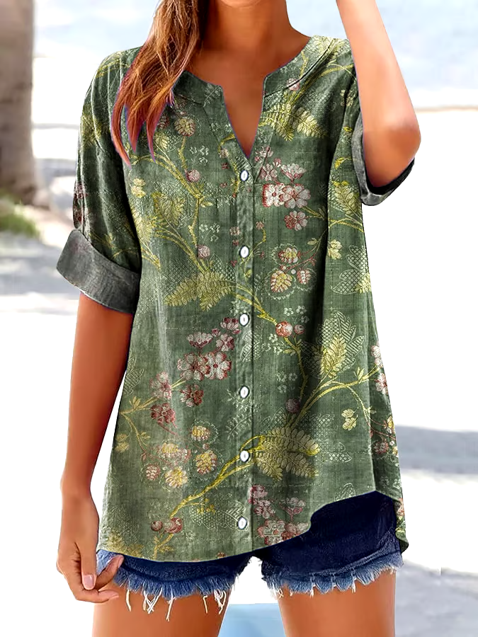 ?Buy 3 get 12% off丨Women's Casual Retro Floral Print Shirt