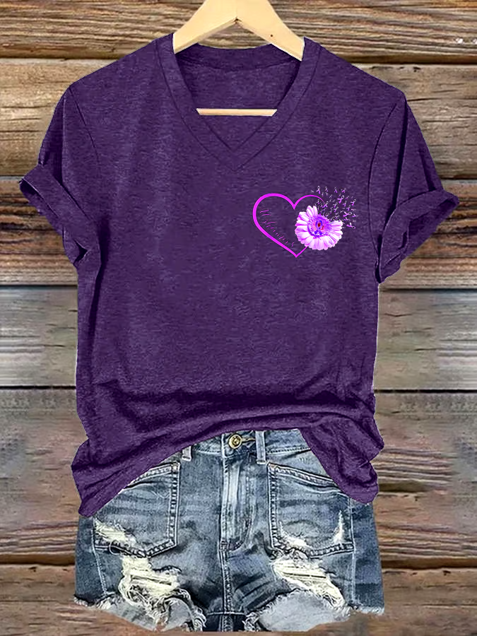 ?Buy 3 get 12% off丨Women's Alzheimer's I Will Remember Awareness Print Short Sleeve T-Shirt