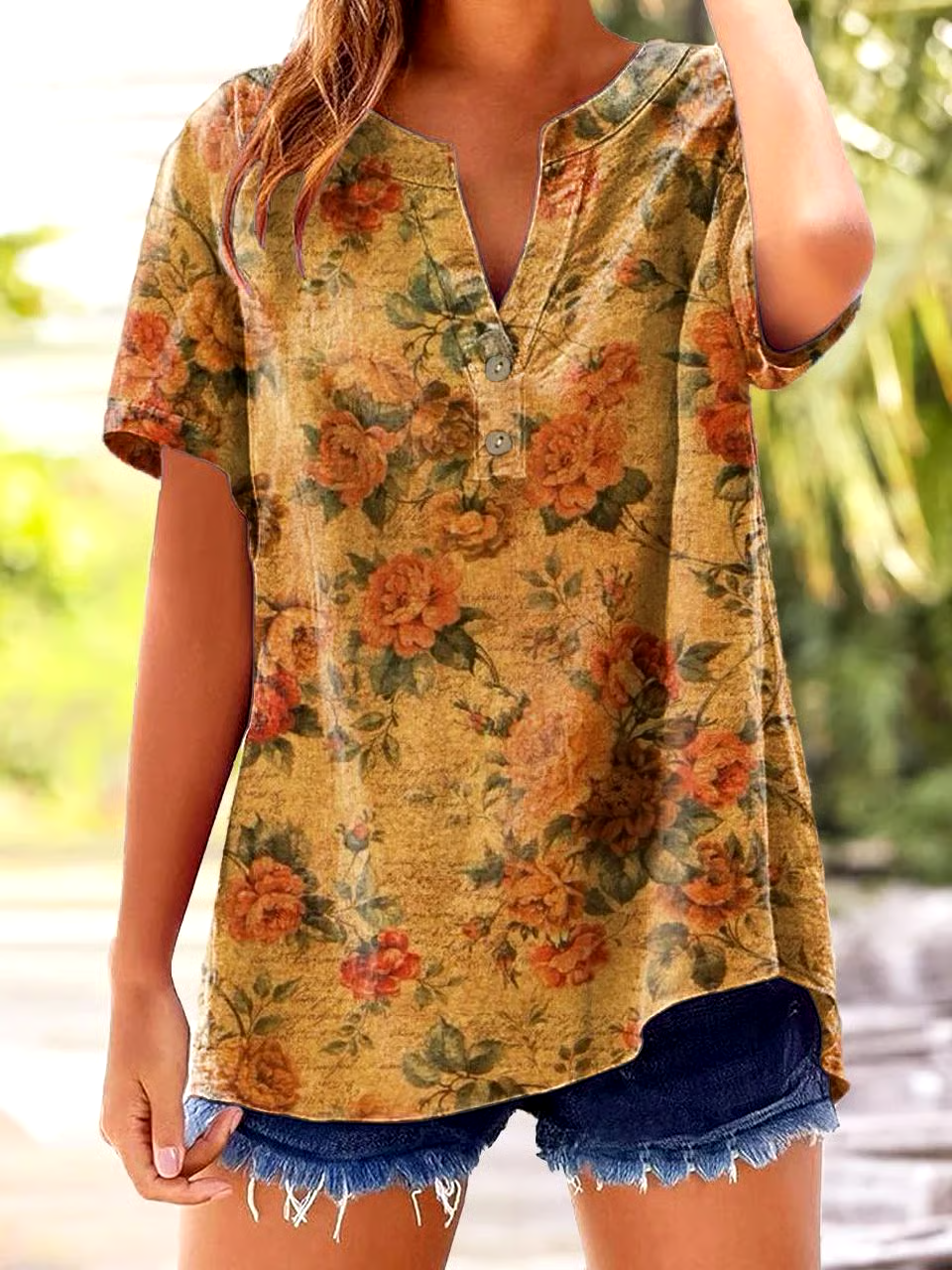 ?Buy 3 get 12% off丨Women's Retro Casual Floral Cotton and Linen Top