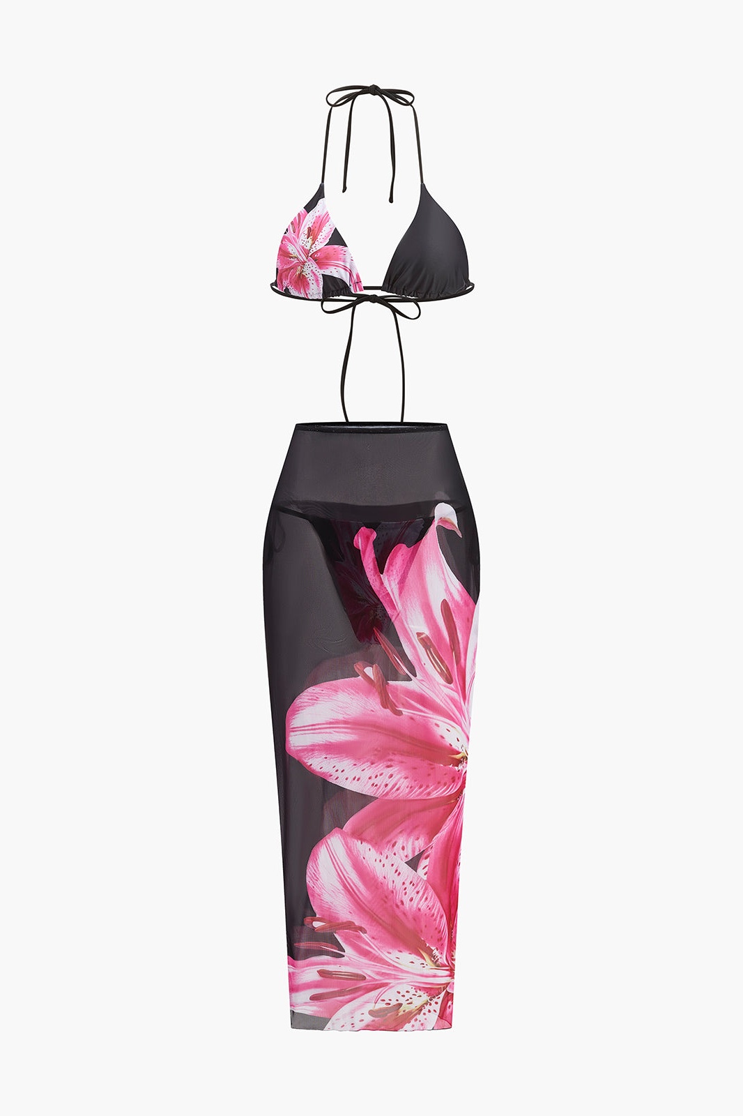 Lucy Floral Print Three-piece Swim Set