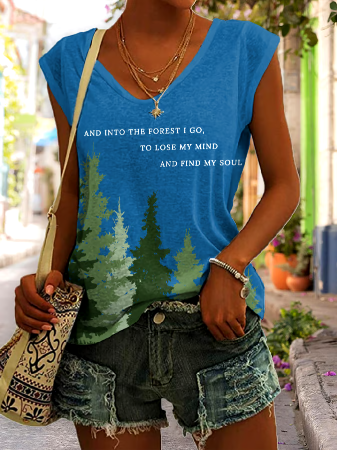 ?Buy 3 get 12% off丨Women's National Park Protection Print Tank Top