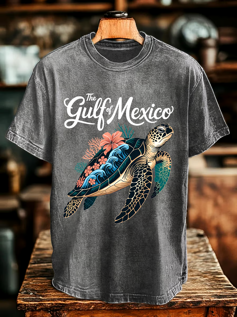 ?Buy 3 get 12% off丨Men's Gulf Of Mexico Printed Round Neck T-Shirt