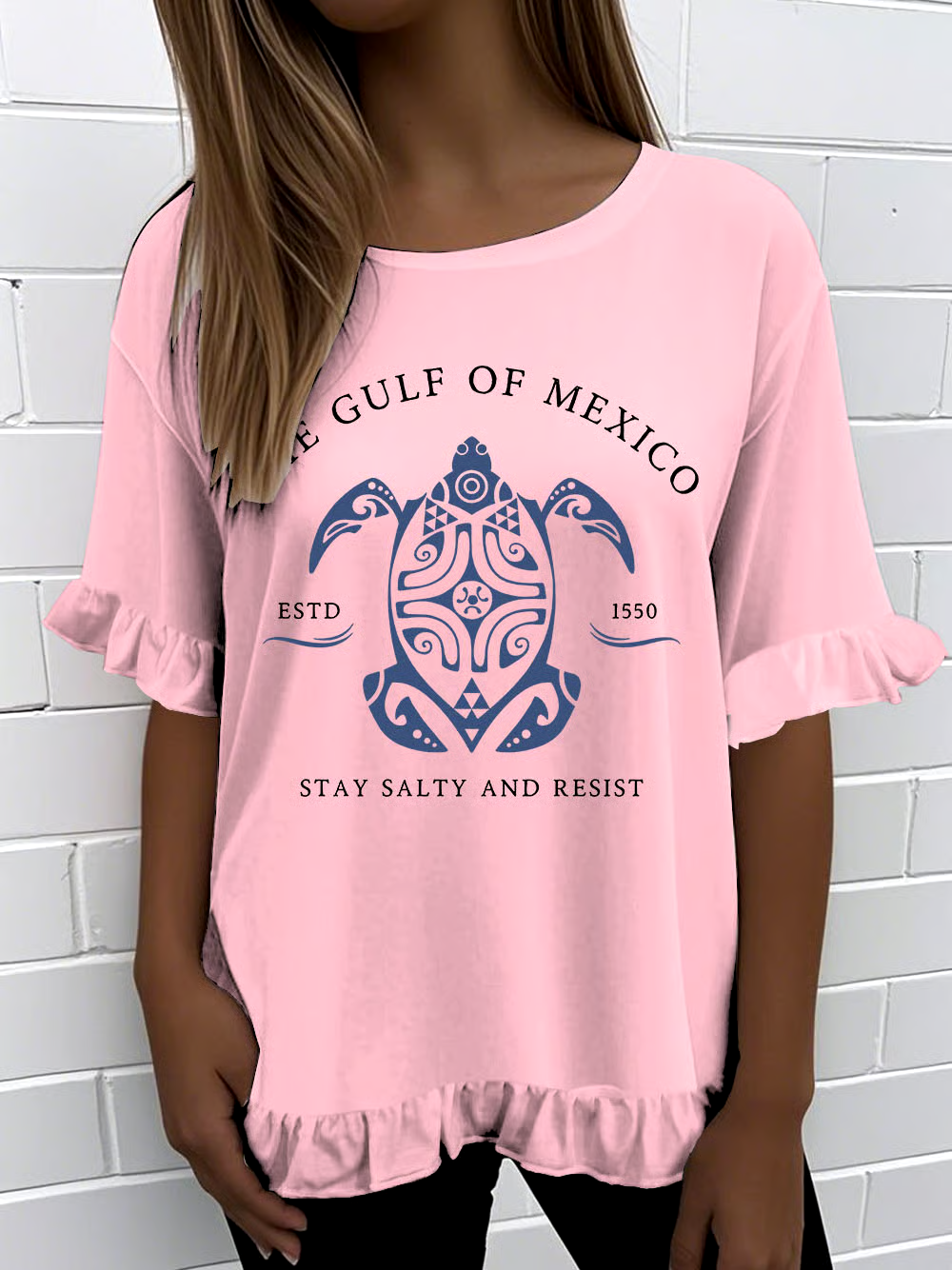 ?Buy 3 get 12% off丨Women's Gulf Of Mexico Print Round Neck T-Shirt