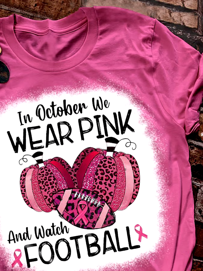?Buy 3 get 12% off丨In October We Wear Pink And Watch Football Leopard Print T-Shirt