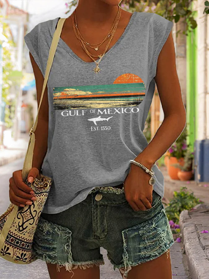 ?Buy 3 get 12% off丨Women's Gulf Of Mexico Print Tank Top