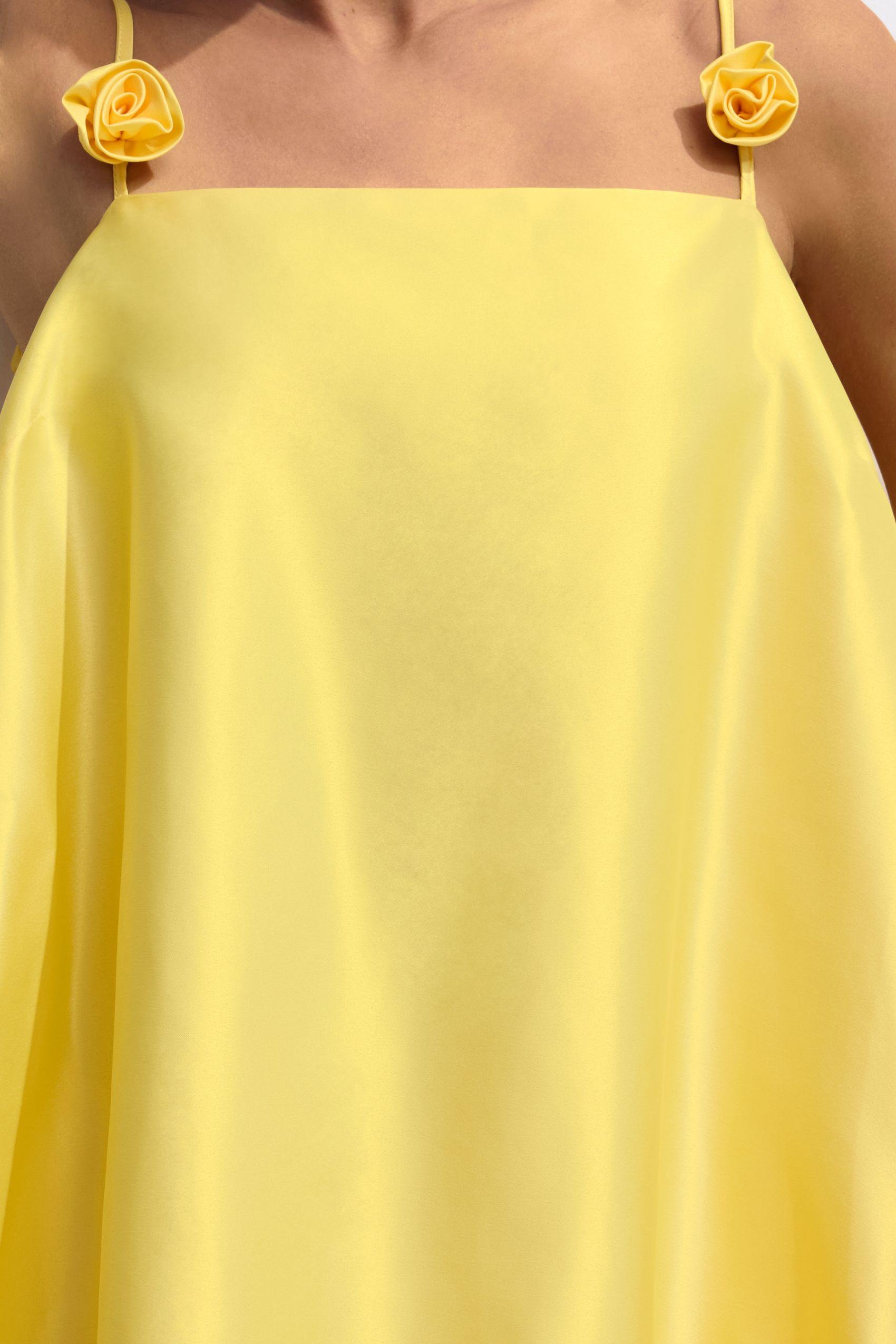 Emma Spaghetti Strap Rose Detail Mini Dress