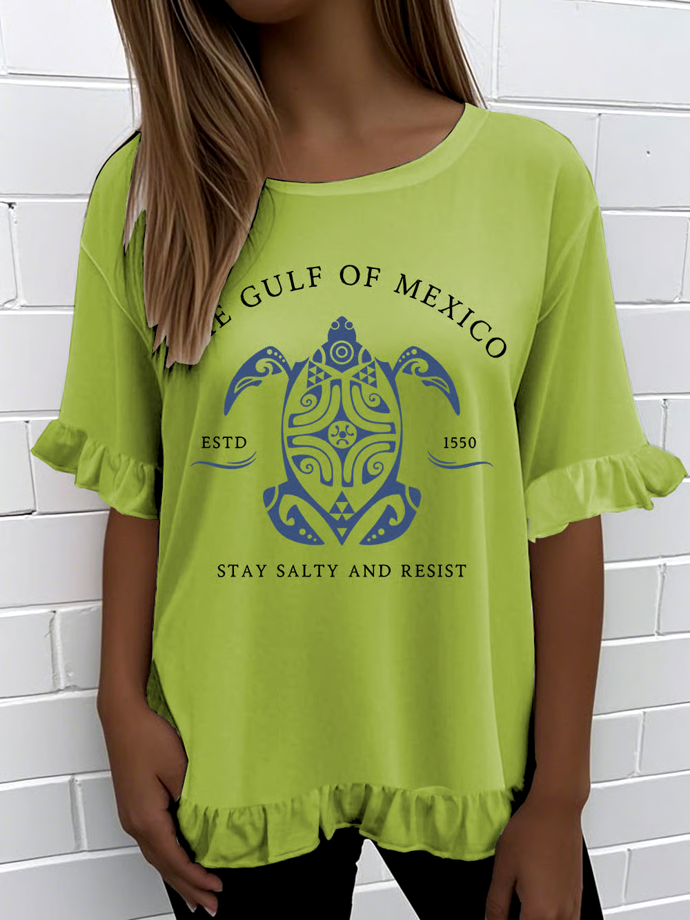 ?Buy 3 get 12% off丨Women's Gulf Of Mexico Print Round Neck T-Shirt