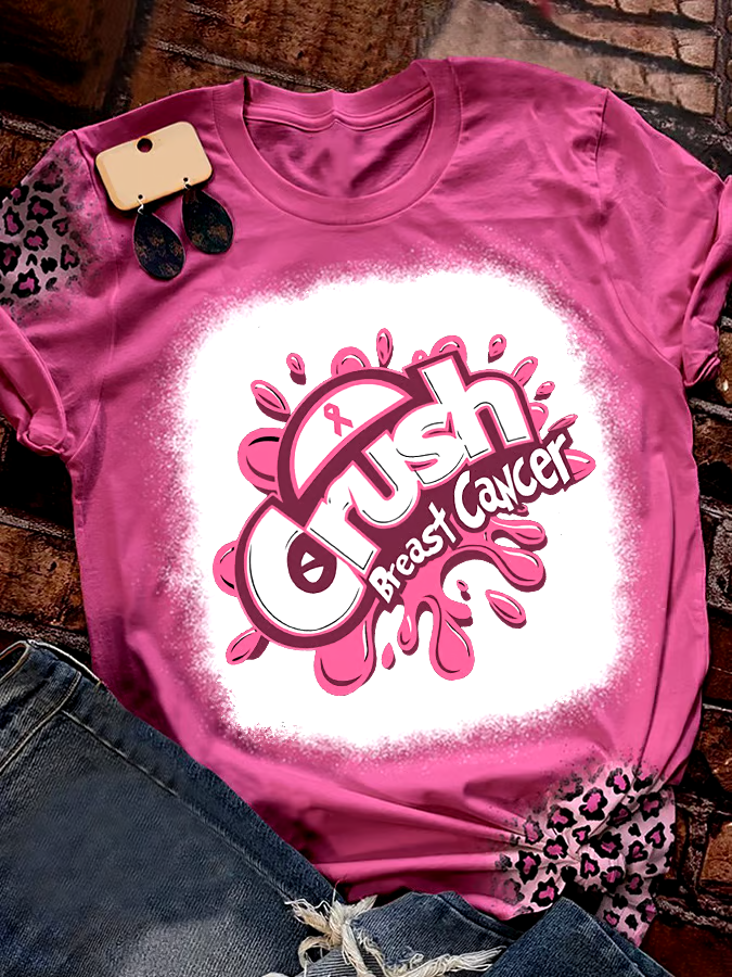 ?Buy 3 get 12% off丨Women's Breast Cancer Awareness Print Short Sleeve T-Shirt