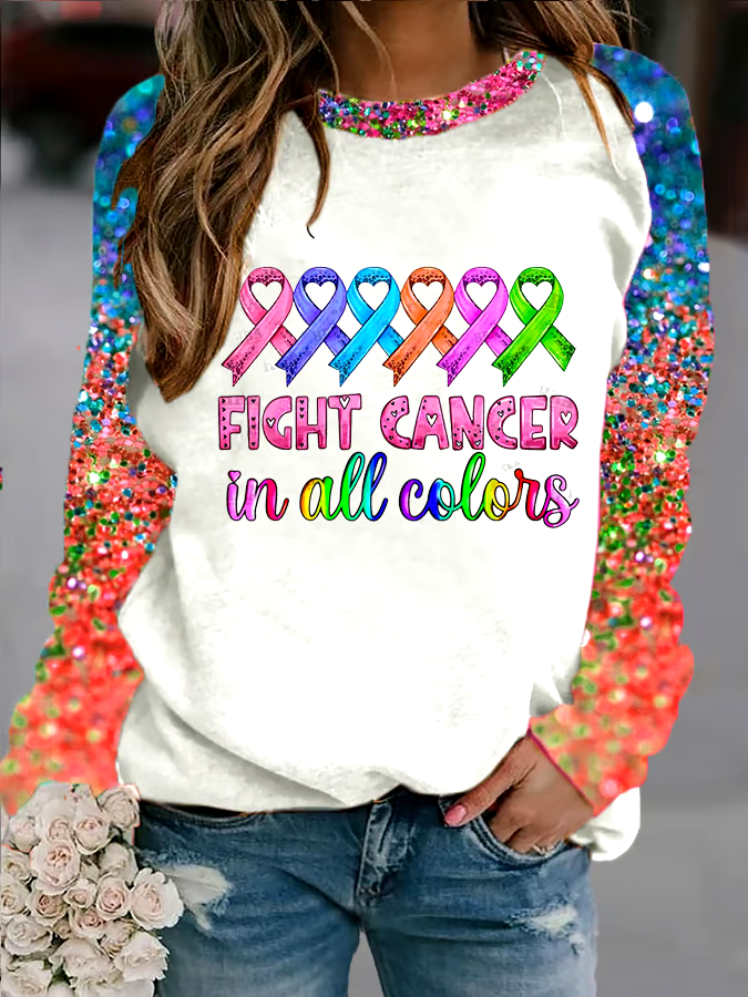 ?Buy 3 get 12% off丨Breast Cancer Print Sweatshirt