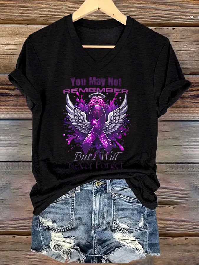 ?Buy 3 get 12% off丨Women's Alzheimer's Disease I'll Remember For You Printed Short Sleeve T-Shirt