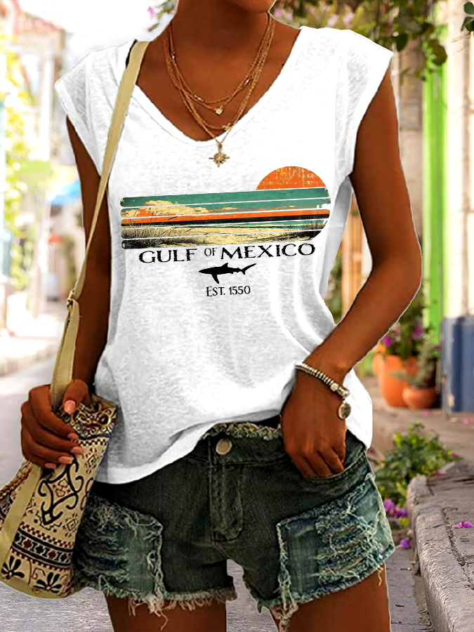?Buy 3 get 12% off丨Women's Gulf Of Mexico Print Tank Top