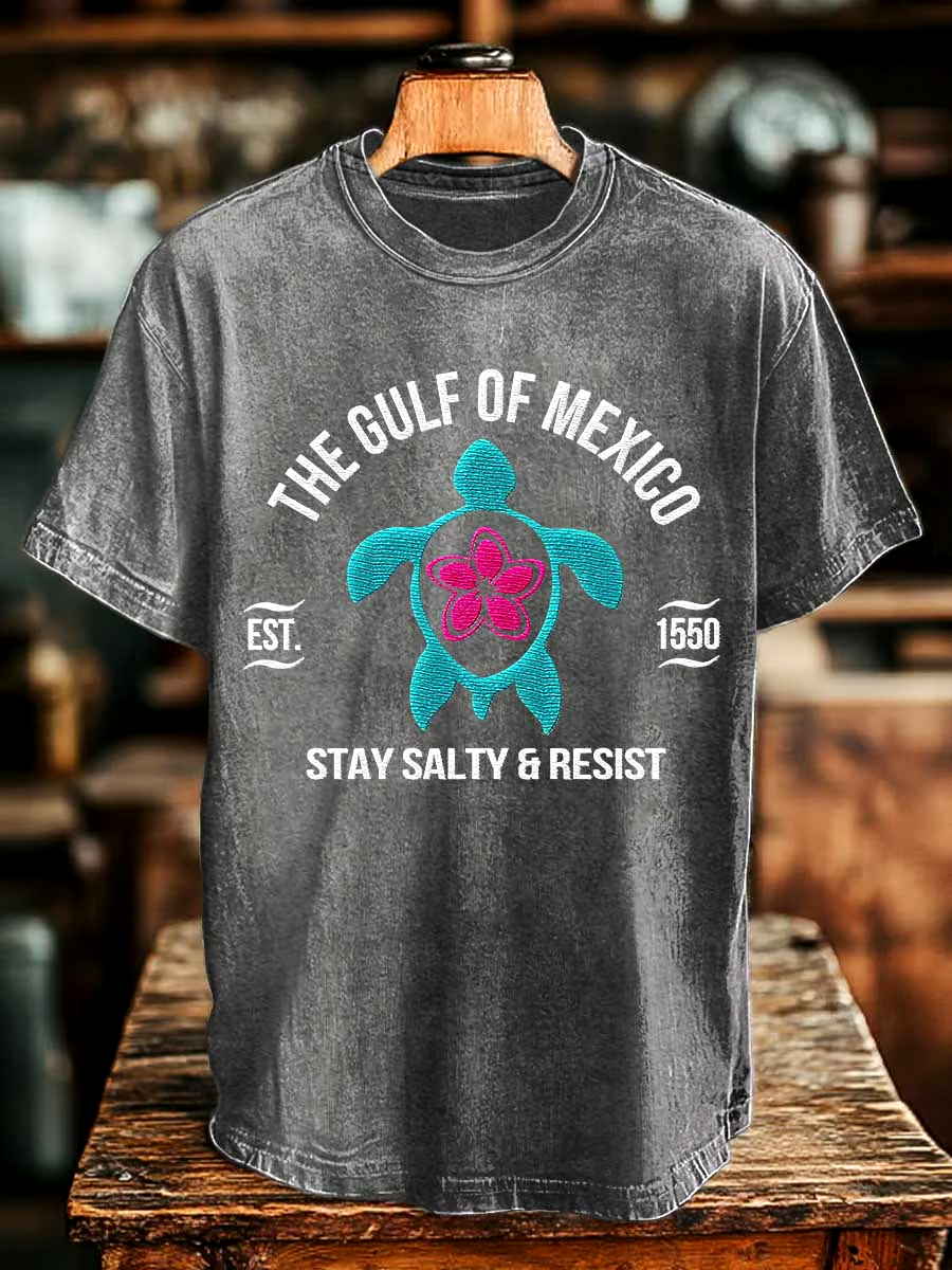 ⭐⭐⭐⭐⭐丨Men's Gulf Of Mexico Printed Round Neck T-Shirt