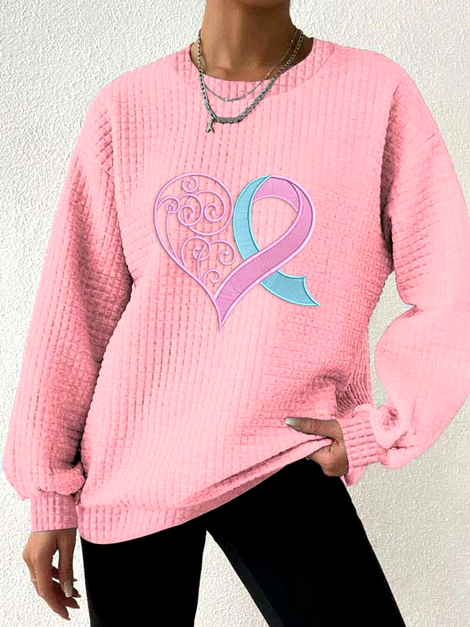 ?Buy 3 get 12% off丨Women's Pink Heart Checkered Sweatshirt