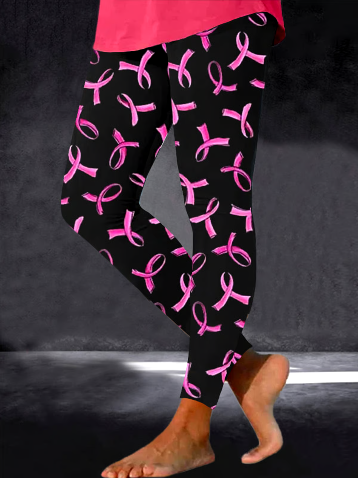 ?Buy 3 get 12% off丨Women's Breast Cancer Awareness Pink Ribbon Print Leggings