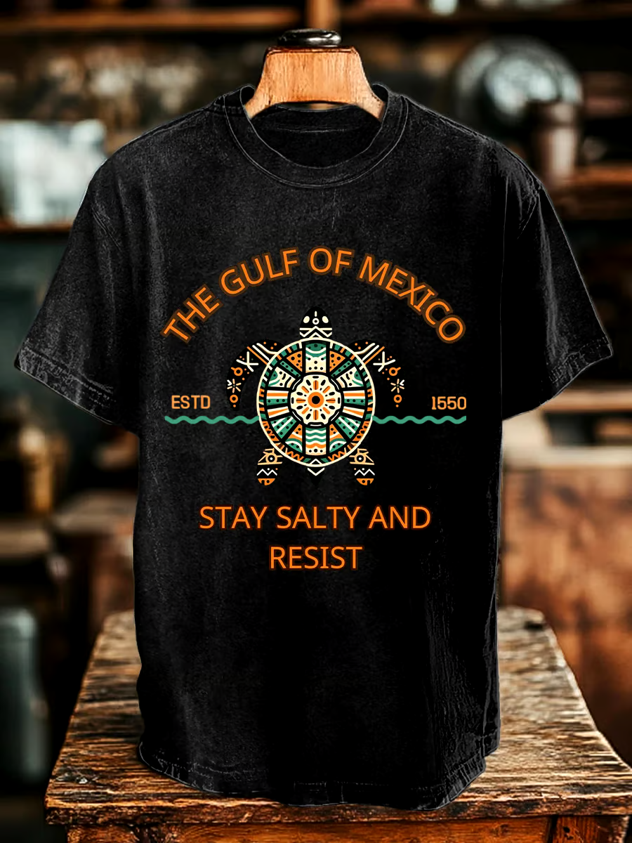 ?Buy 3 get 12% off丨Men's Gulf Of Mexico Printed Round Neck T-Shirt