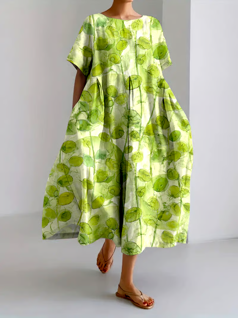 ?Buy 3 get 12% off丨Women's Casual Green Forest Leaf Dress