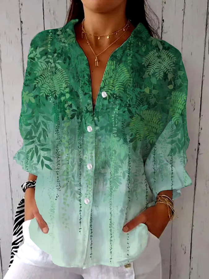 ?Buy 3 get 12% off丨Women's Retro Forest Design Printed Casual Shirt丨?100% natural cotton