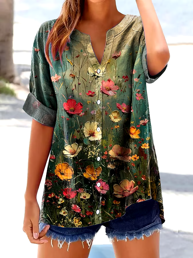 ?Buy 3 get 12% off丨Women's Casual Retro Floral Print Shirt