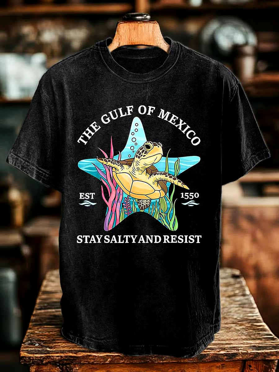 ?Buy 3 get 12% off丨Men's Gulf Of Mexico Print T-shirt
