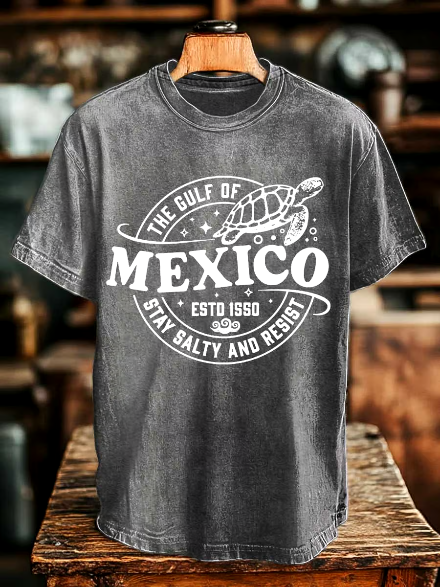 ?Buy 3 get 12% off丨Men's Gulf Of Mexico Printed Round Neck T-Shirt