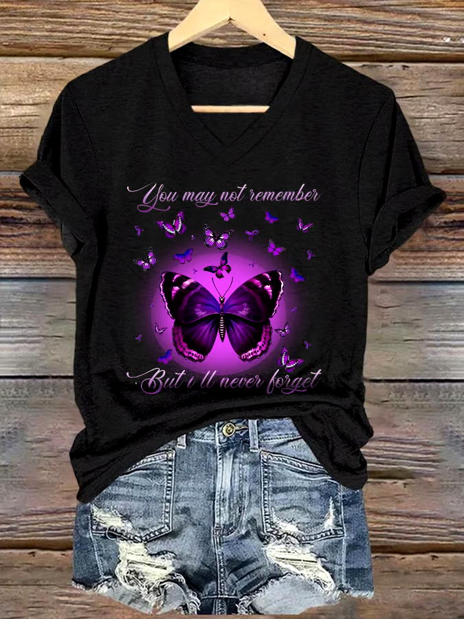 ?Buy 3 get 12% off丨Women's You May Not Remember, But I Will Never Forget Printed Short-Sleeved T-Shirt
