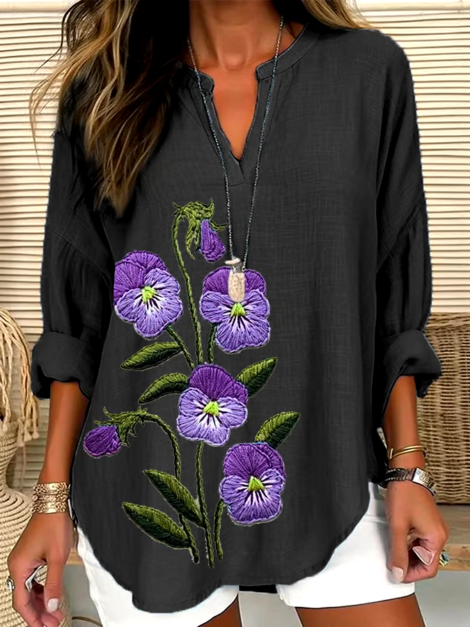 ?Buy 3 get 12% off丨Women's Purple Flower Alzheimer's Awareness Support Shirt