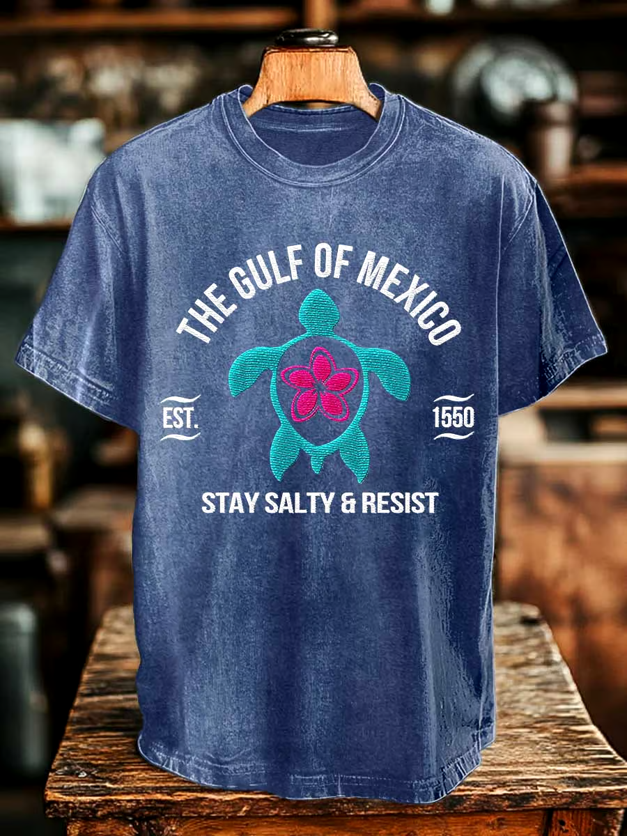 ⭐⭐⭐⭐⭐丨Men's Gulf Of Mexico Printed Round Neck T-Shirt
