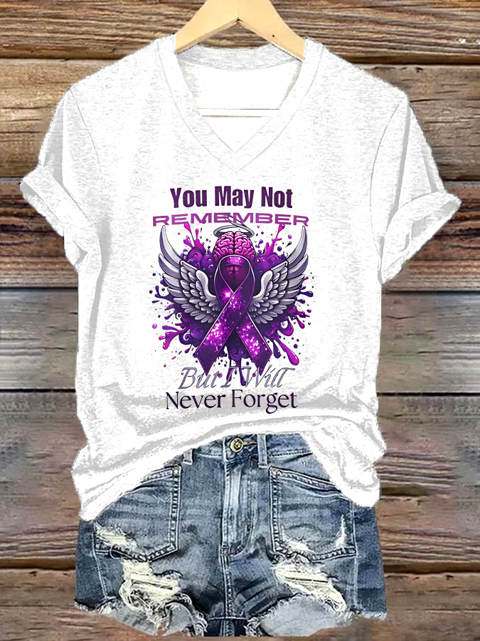 ?Buy 3 get 12% off丨Women's Alzheimer's Disease I'll Remember For You Printed Short Sleeve T-Shirt