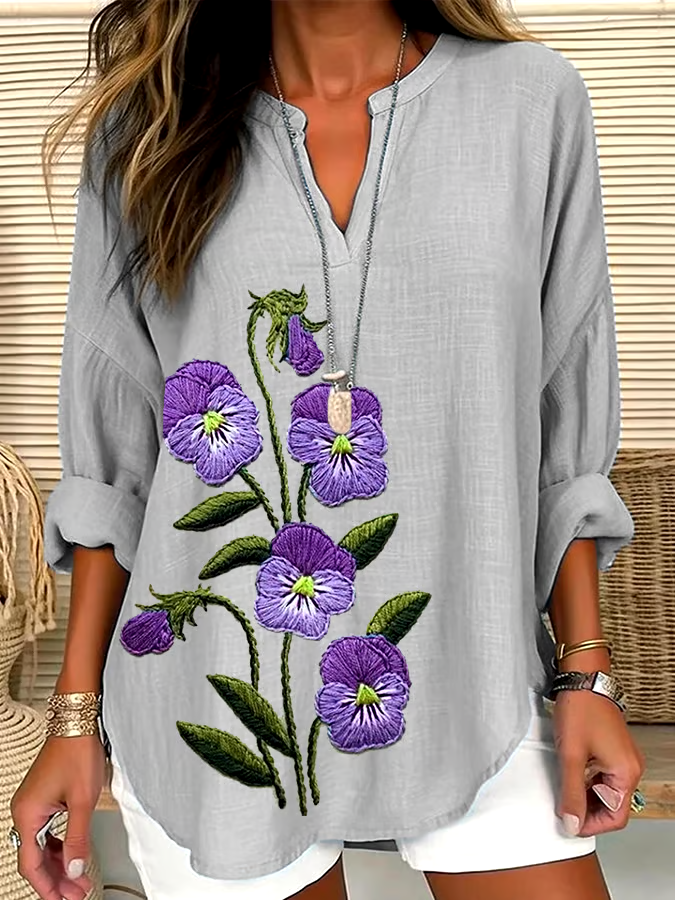 ?Buy 3 get 12% off丨Women's Purple Flower Alzheimer's Awareness Support Shirt