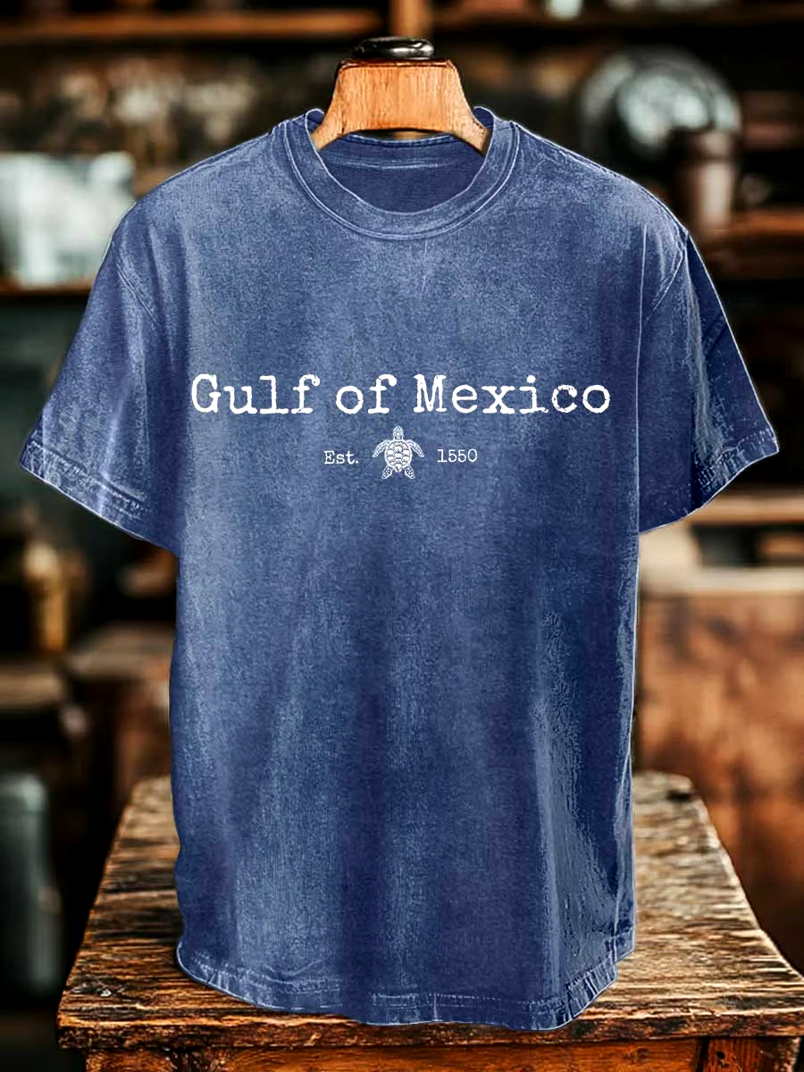 ⭐⭐⭐⭐⭐丨Men's Gulf Of Mexico Printed Round Neck T-Shirt