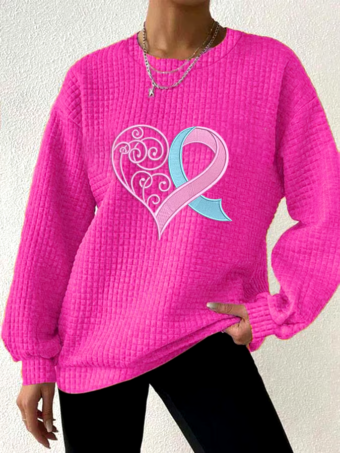 ?Buy 3 get 12% off丨Women's Pink Heart Checkered Sweatshirt