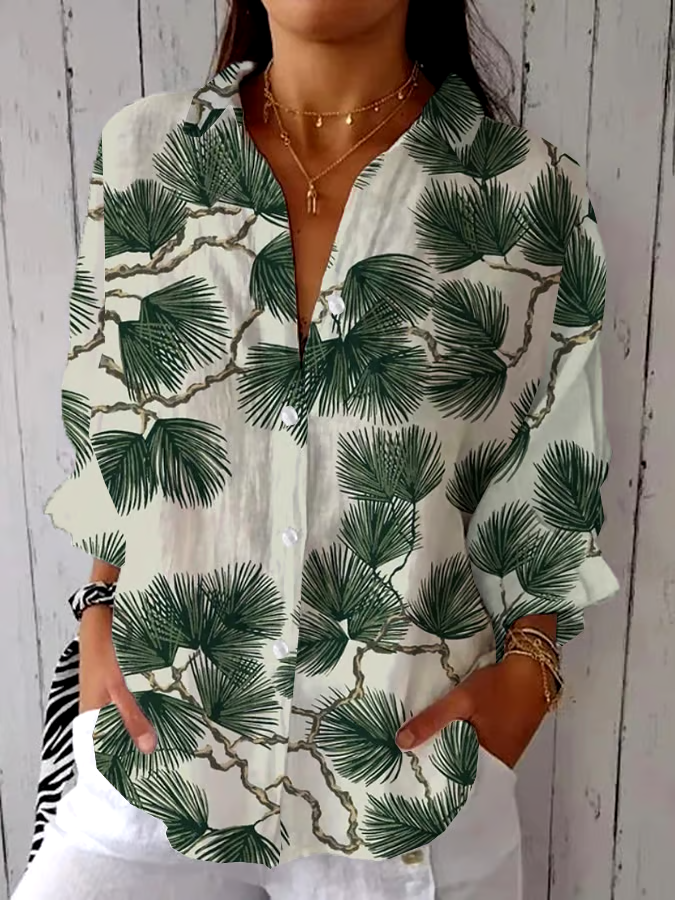 ?Buy 3 get 12% off丨Women's Retro Forest Design Printed Casual Shirt丨?100% natural cotton