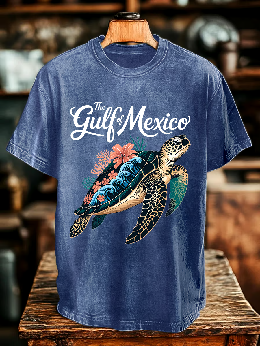 ?Buy 3 get 12% off丨Men's Gulf Of Mexico Printed Round Neck T-Shirt