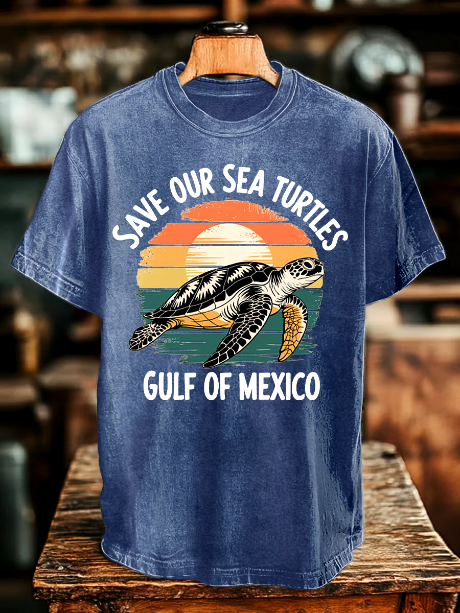?Buy 3 get 12% off丨Men's Gulf Of Mexico Printed Round Neck T-Shirt