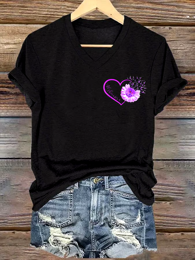 ?Buy 3 get 12% off丨Women's Alzheimer's I Will Remember Awareness Print Short Sleeve T-Shirt