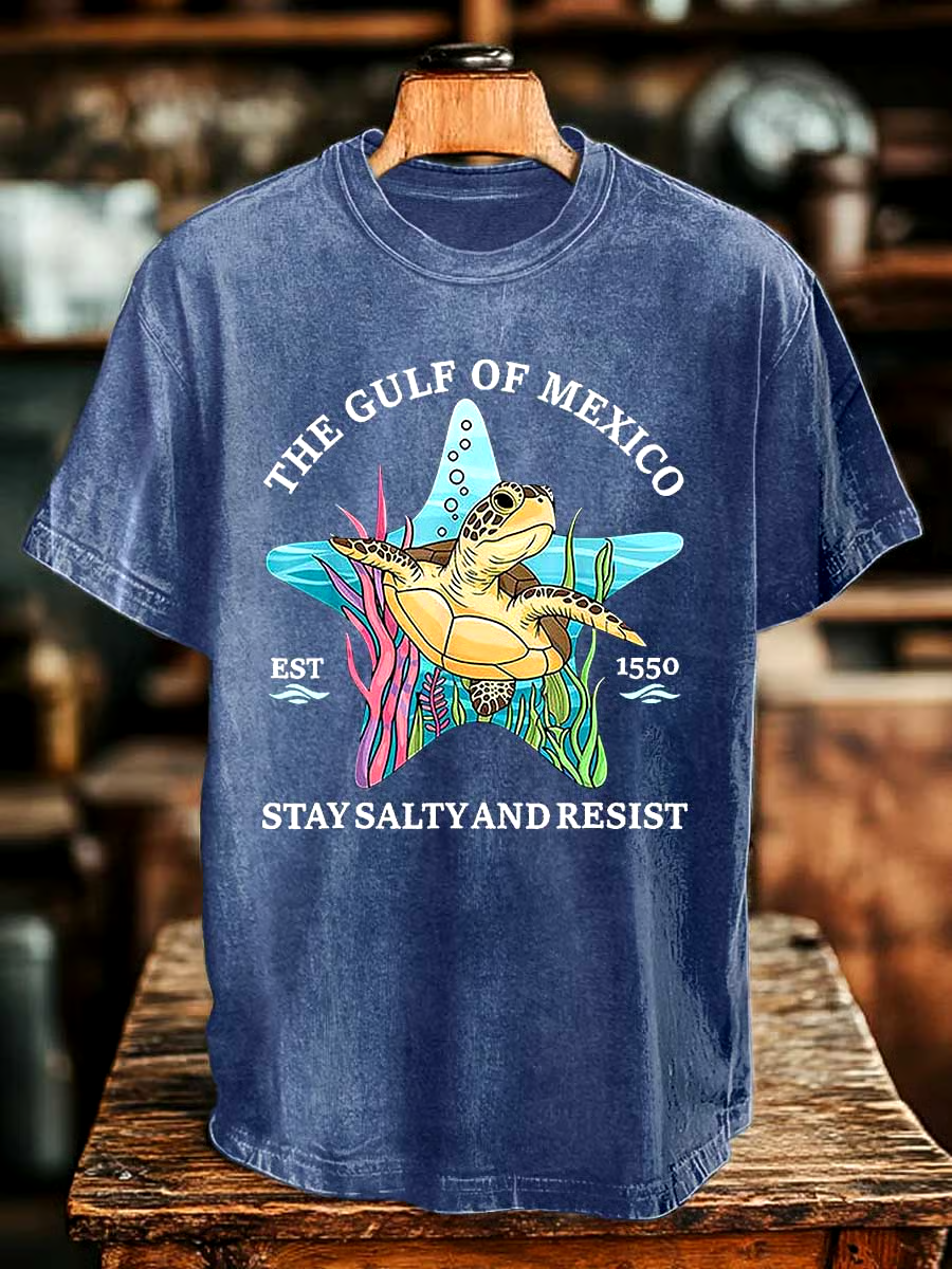 ?Buy 3 get 12% off丨Men's Gulf Of Mexico Print T-shirt