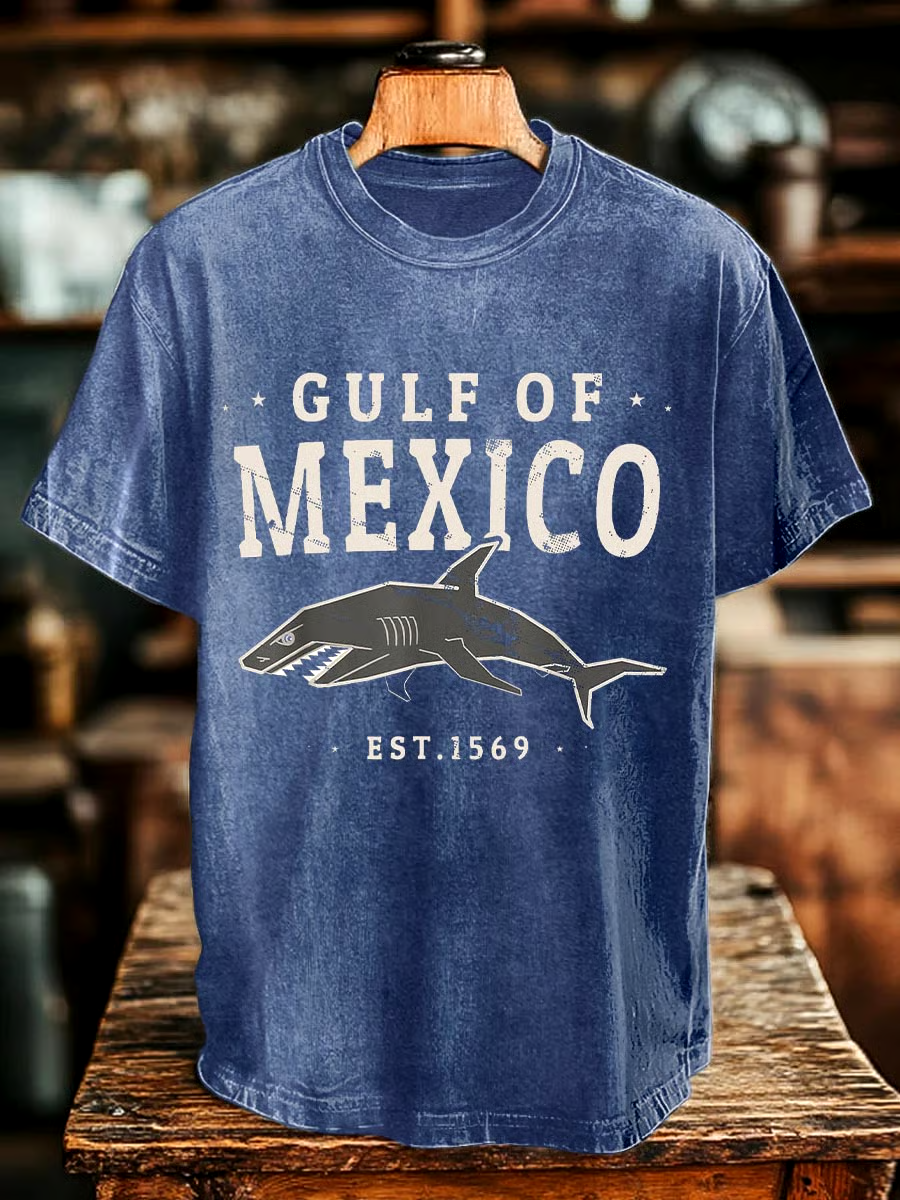 ?Buy 3 get 12% off丨Men's Gulf Of Mexico Print T-shirt