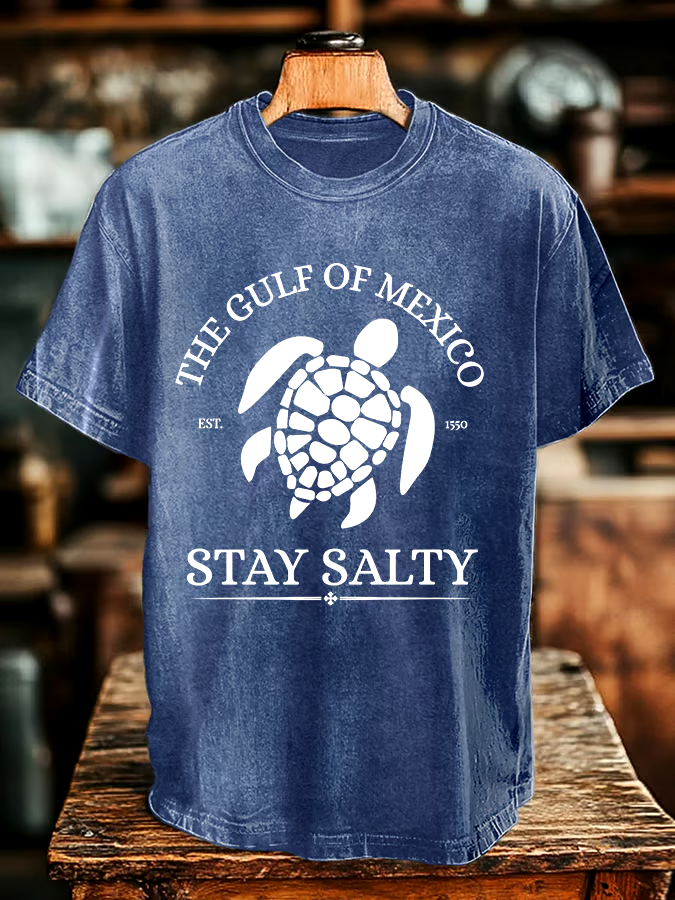 ?Buy 3 get 12% off丨Men's Gulf Of Mexico Printed Round Neck T-Shirt