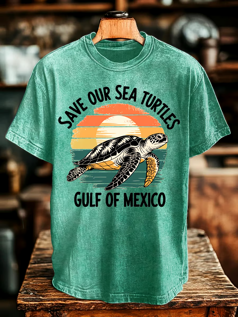 ?Buy 3 get 12% off丨Men's Gulf Of Mexico Printed Round Neck T-Shirt