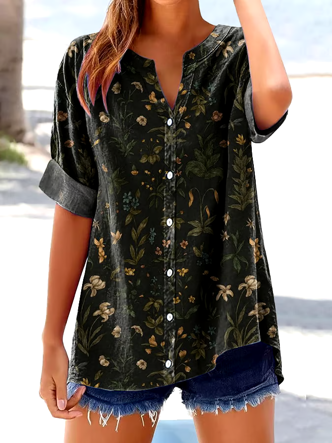 ?Buy 3 get 12% off丨Women's Casual Retro Floral Print Shirt