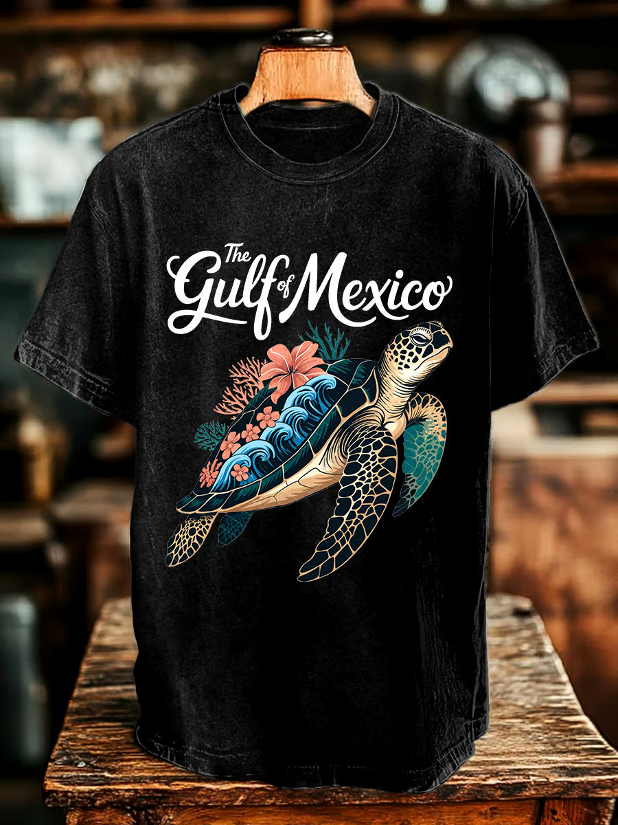 ?Buy 3 get 12% off丨Men's Gulf Of Mexico Printed Round Neck T-Shirt
