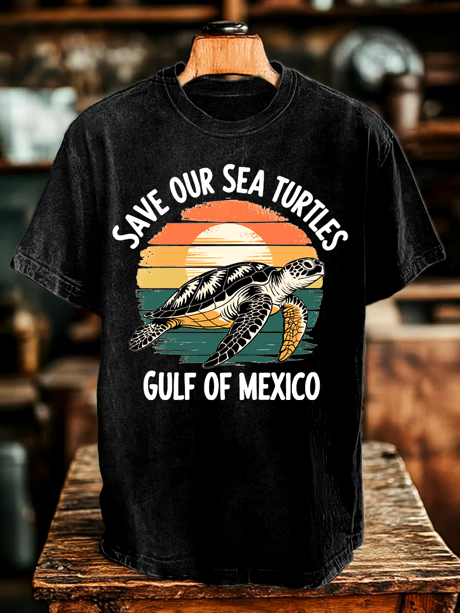 ?Buy 3 get 12% off丨Men's Gulf Of Mexico Printed Round Neck T-Shirt