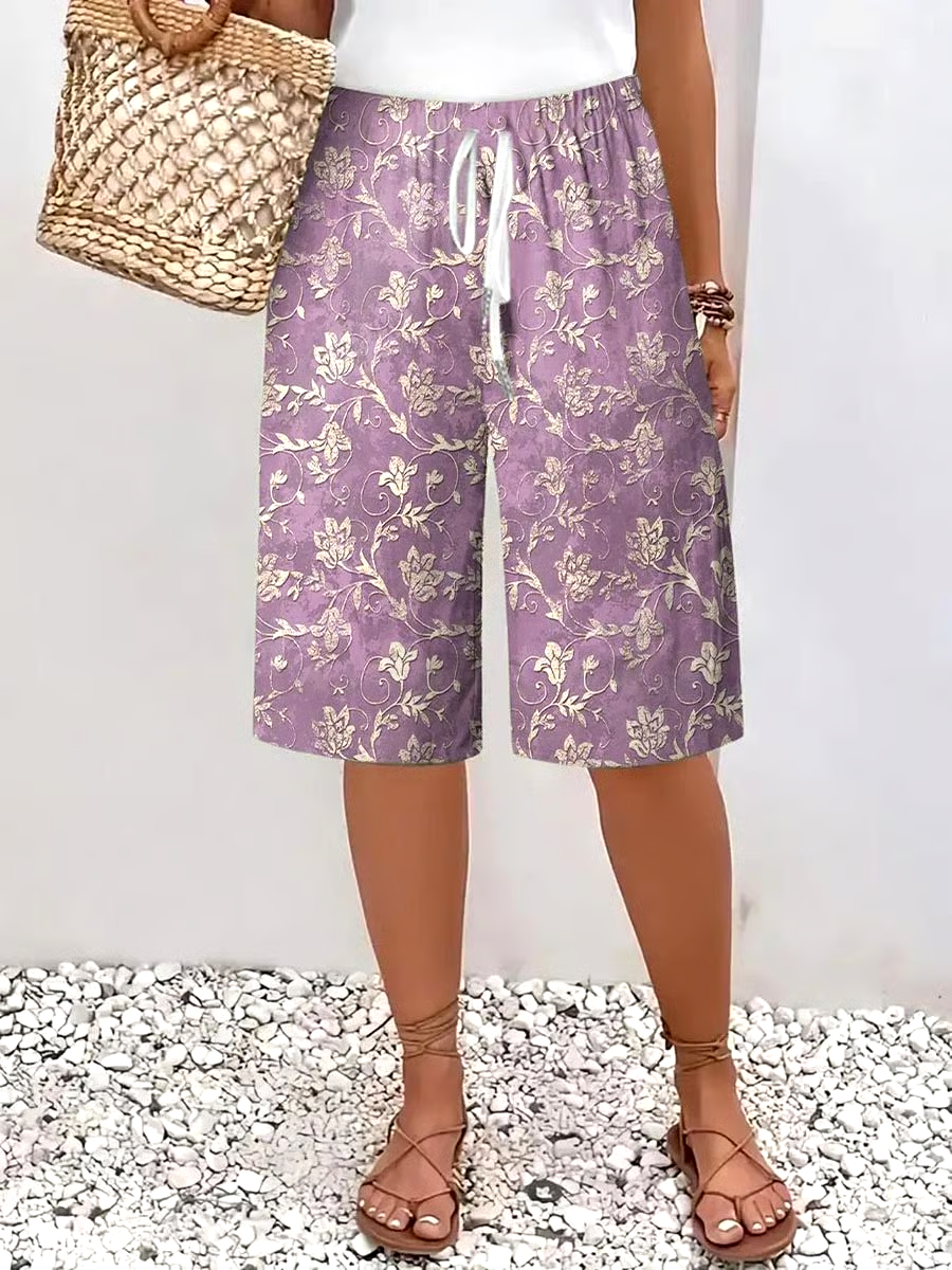 ?Buy 3 get 12% off丨Women's Casual Vintage Floral Print Cotton and Linen Pants